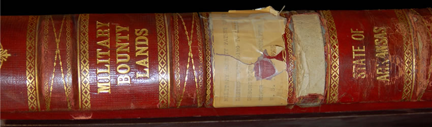 Military Bounty Lands register cover from War of 1812