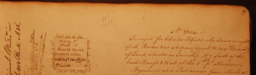 Spanish Land Grant Certificate showing survey details and arpens